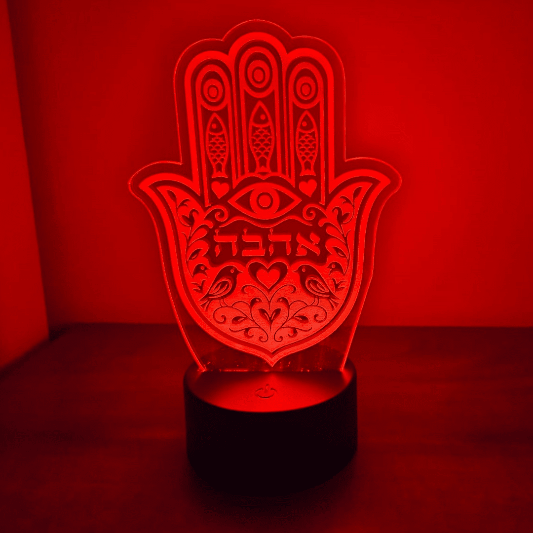 מנורת לד אהבה לד בצבע אדום