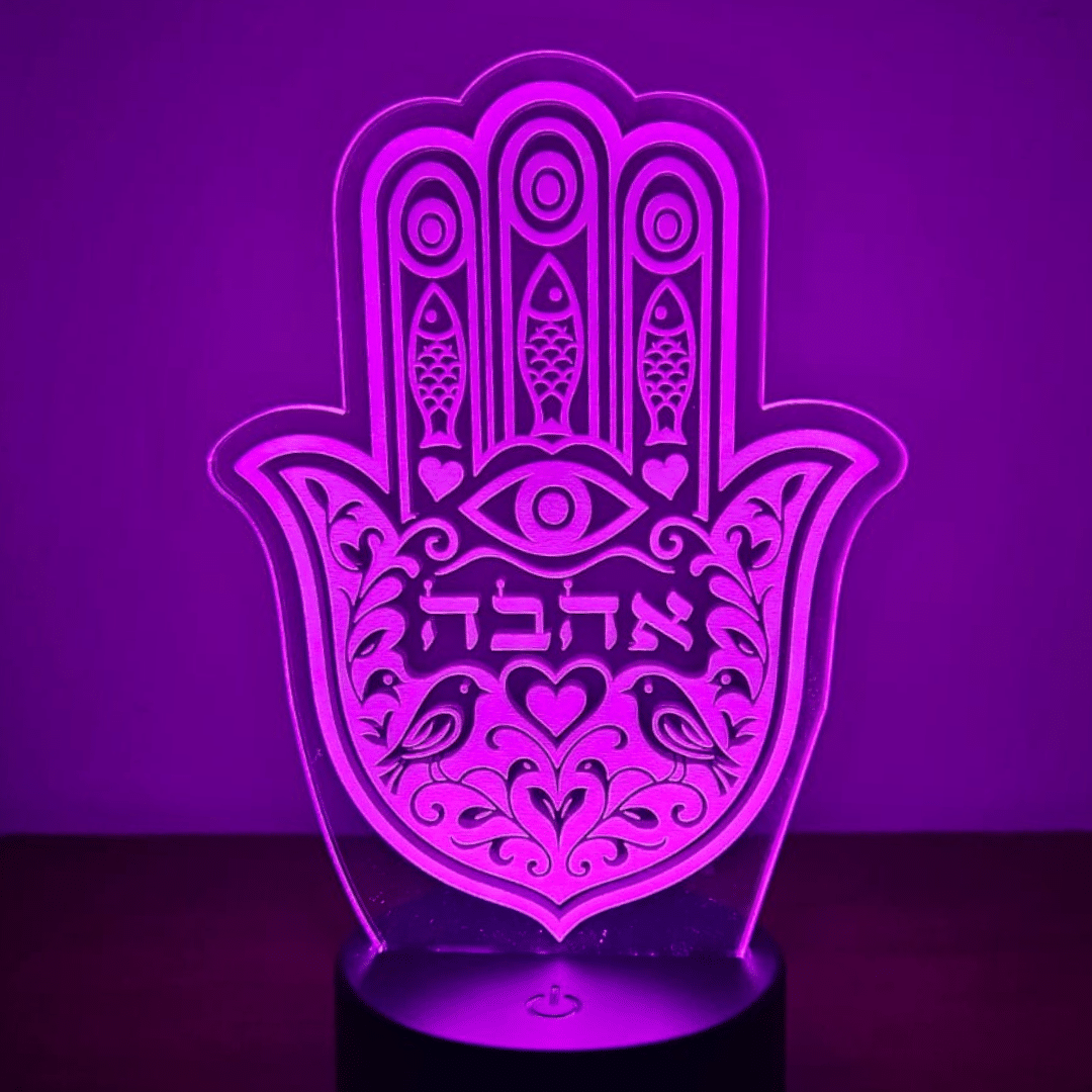 מנורת לד אהבה לד בצבע ורוד גדול