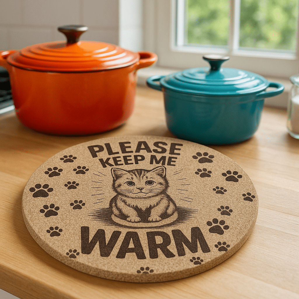 זוג תחתיות לסירים לאוהבי חתולים עם הקדשה אישית – תמונה 2