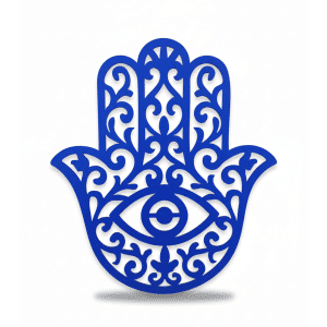 חמסה מאקריל כחול שקוף קישוט לקיר נגד עין הרע